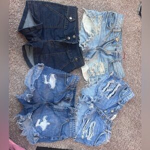 Stylish Denim Shorts Set